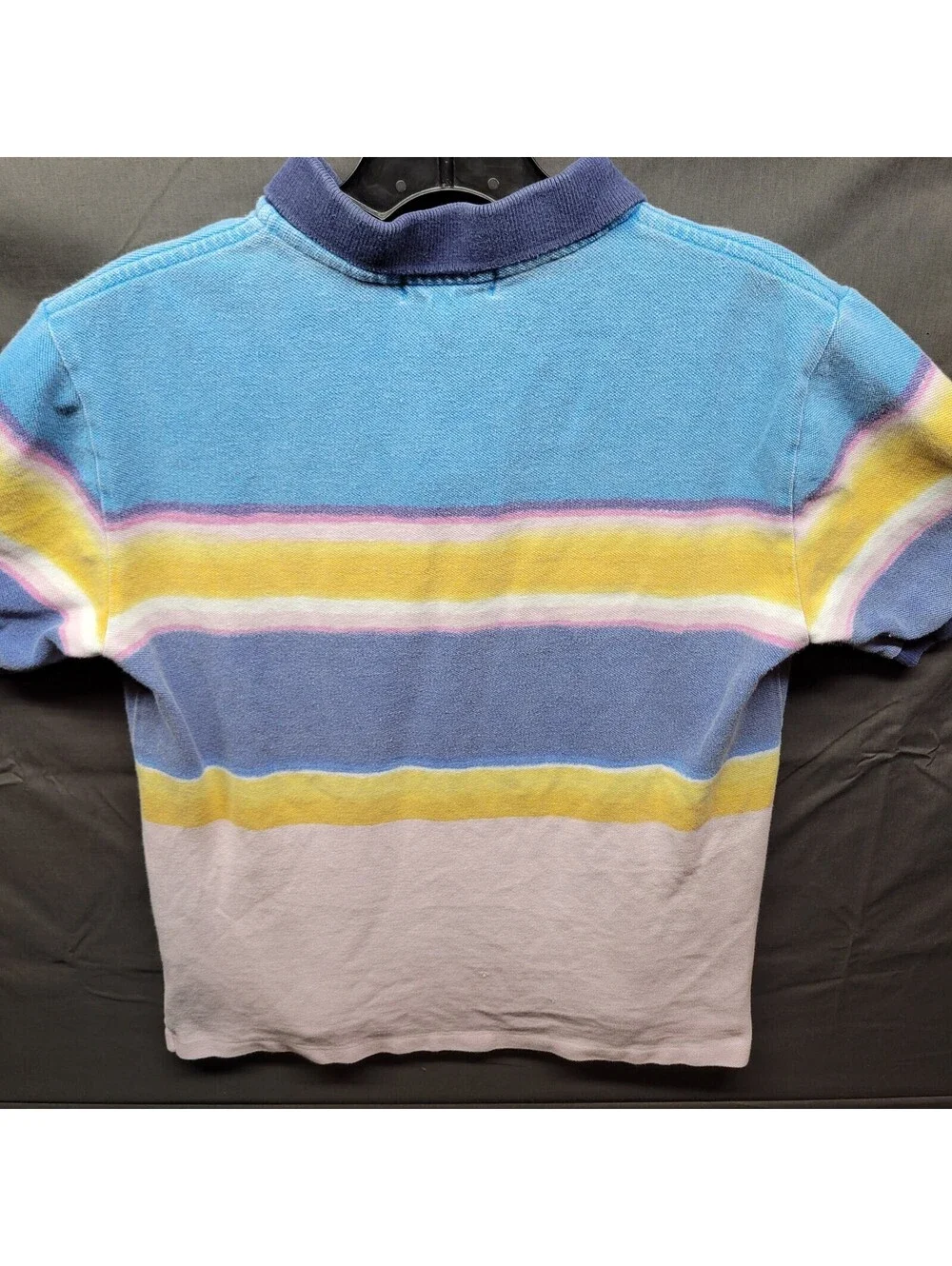 Toddler Boy's Polo Ralph Lauren Color Block Teal Yellow Stripe Polo sz L (14-16)